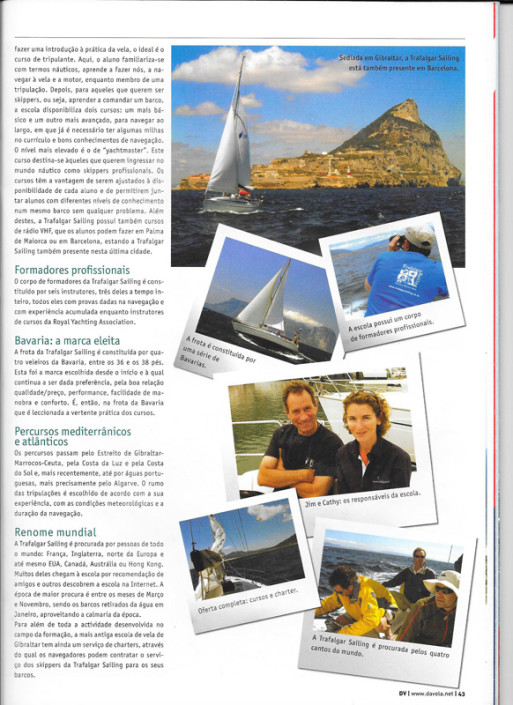 Trafalgar Sailing Gibraltar Press Article Davela page 2